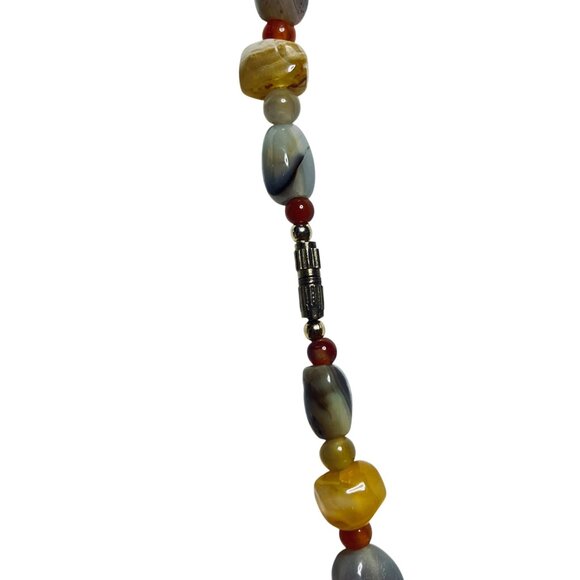 Single Strand Semi Precious Gemstone Necklace With Multicolored Beads (5878) - Picture 5 of 7